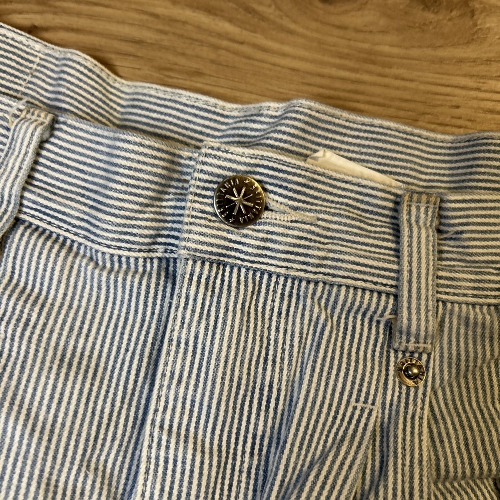 Britannia Women's Jeans *Vintage  Size 14 Pinstripe Railroad Mom Pant Hong Kong - Picture 8 of 16
